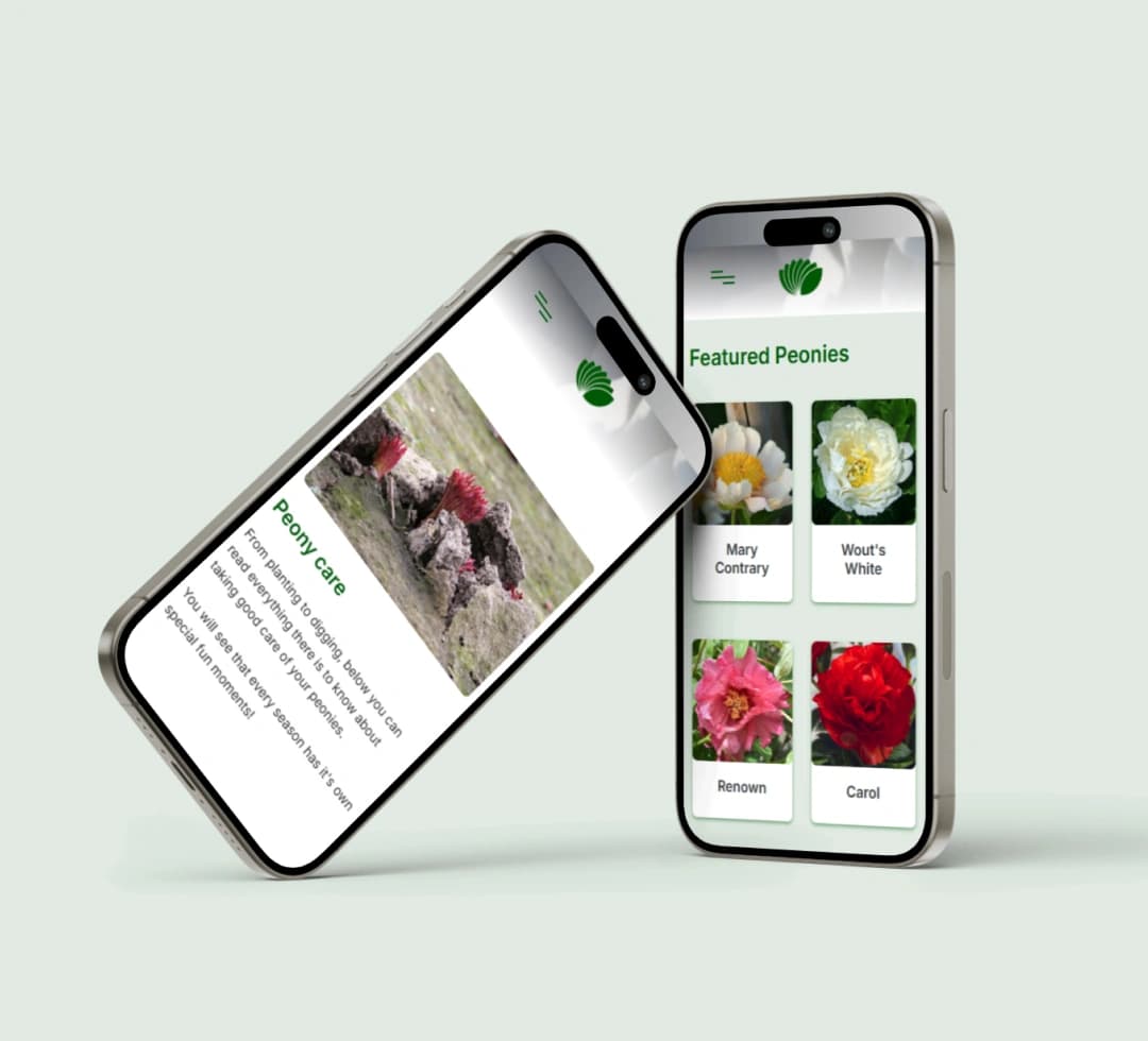 Warmerdam Paeonia op mobiel